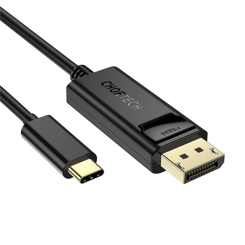 USB-C til Display Port kabel Choetech XCP-1801BK, ensrettet, 4K, 1,8 m (sort)