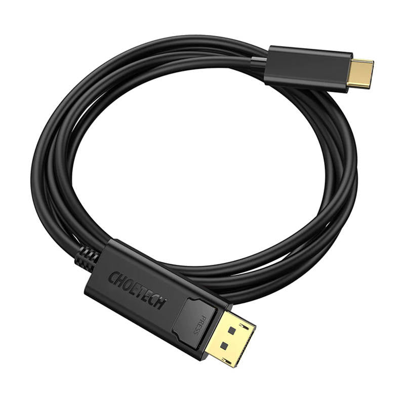 USB-C til Display Port kabel Choetech XCP-1801BK, ensrettet, 4K, 1,8 m (sort)