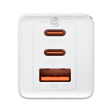 Væglader Baseus GaN5 Pro 2xUSB-C + USB, 65W (hvid)