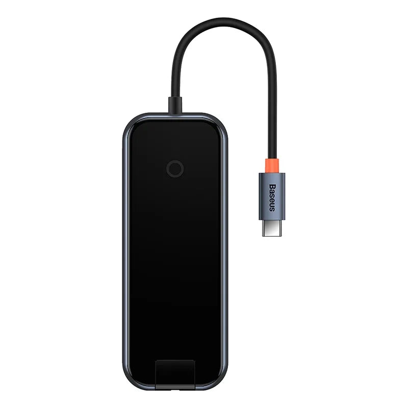 Hub 5in1 Baseus AcmeJoy serie USB-C til 2xUSB 3.0 + USB 2.0 + USB-C PD + RJ45 (mørkgrå)