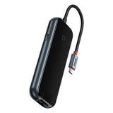 Hub 5in1 Baseus AcmeJoy serie USB-C til 2xUSB 3.0 + USB 2.0 + USB-C PD + RJ45 (mørkgrå)
