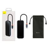 Hub 5in1 Baseus AcmeJoy serie USB-C til 2xUSB 3.0 + USB 2.0 + USB-C PD + RJ45 (mørkgrå)