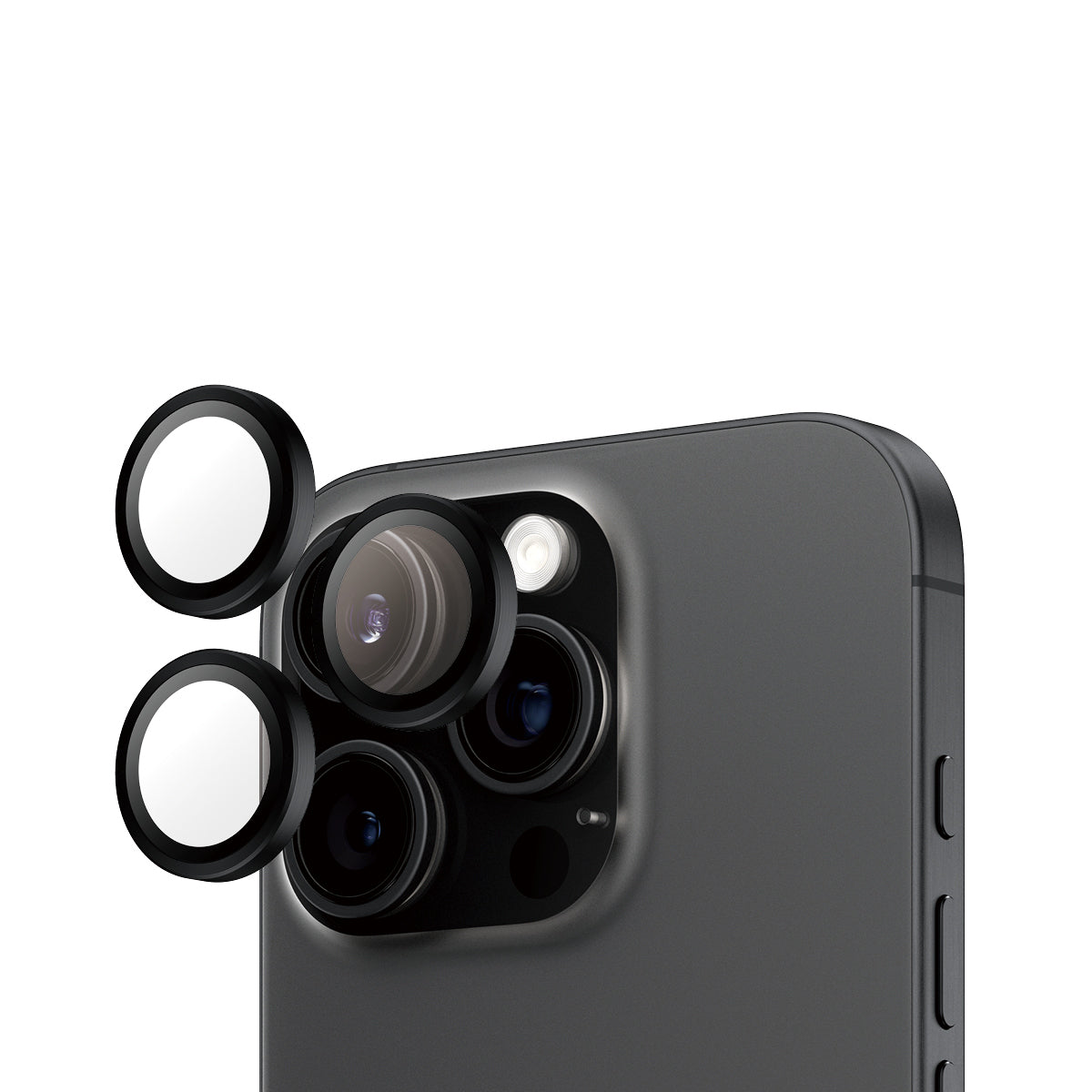 PanzerGlass ® Hoops® Sort Kameralinsebeskytter iPhone 16 Pro | 16 Pro Max