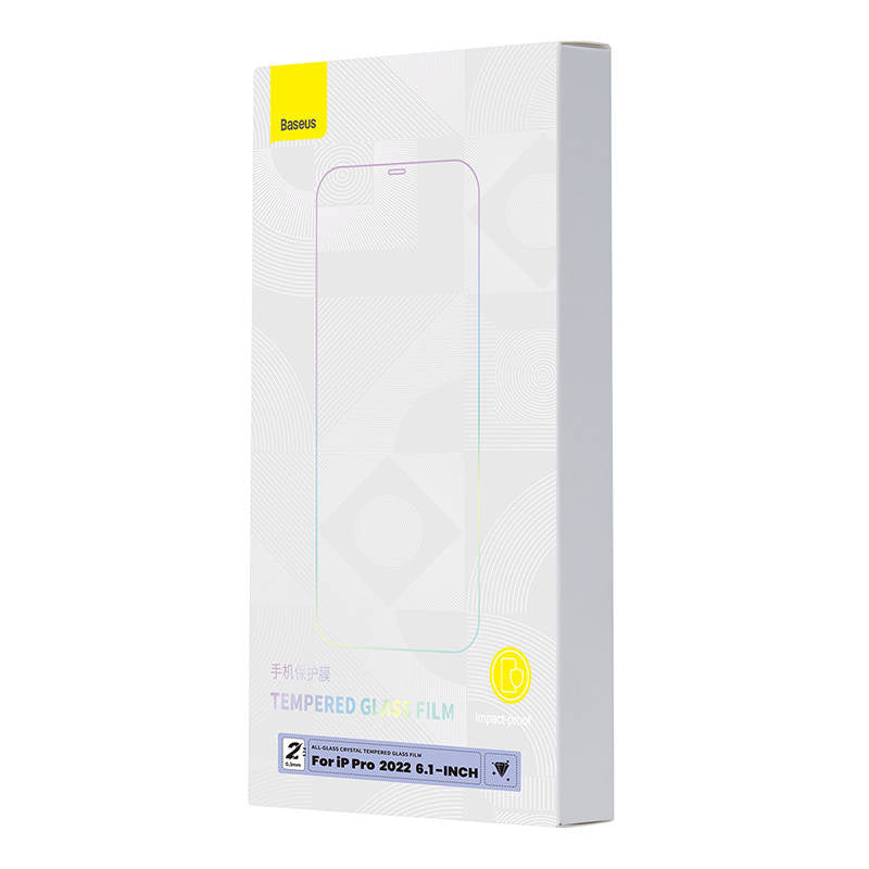 Baseus Crystal tempereret glas 0,3 mm til iPhone 14 Pro (2 stykker)