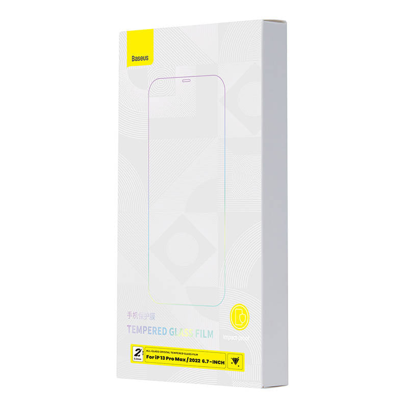 Baseus Crystal tempereret glas 0,3 mm til iPhone 14 Plus/13 Pro Max (2 stykker)