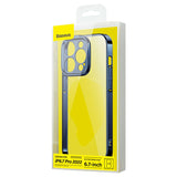 Baseus Glitter Transparent Case og tempereret glas sæt til iPhone 14 Pro Max (blå)