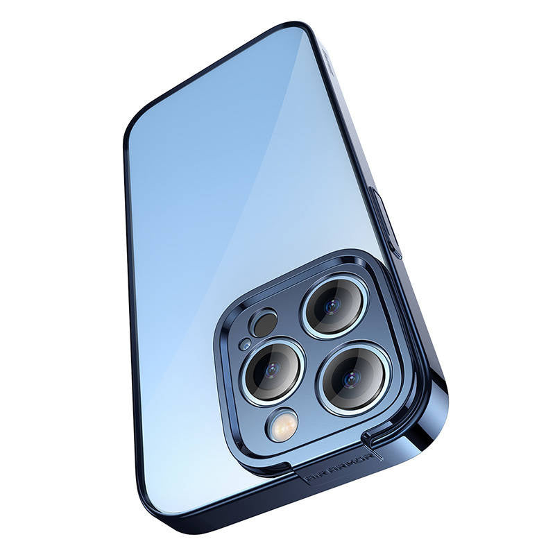 Baseus Glitter Transparent Case og tempereret glas sæt til iPhone 14 Pro Max (blå)