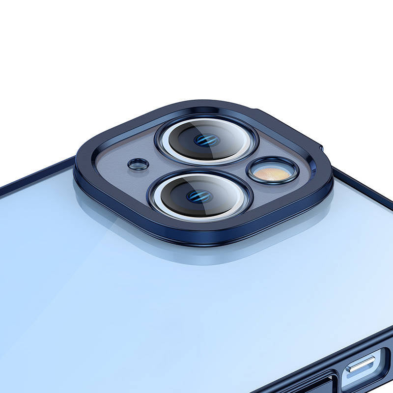 Baseus Glitter Transparent Case og tempereret glas sæt til iPhone 14 Plus (blå)