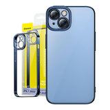 Baseus Glitter Transparent Case og tempereret glas sæt til iPhone 14 Plus (blå)