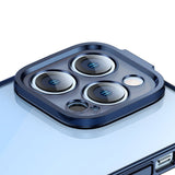 Baseus Glitter Transparent Case og tempereret glas sæt til iPhone 14 Pro (blå)