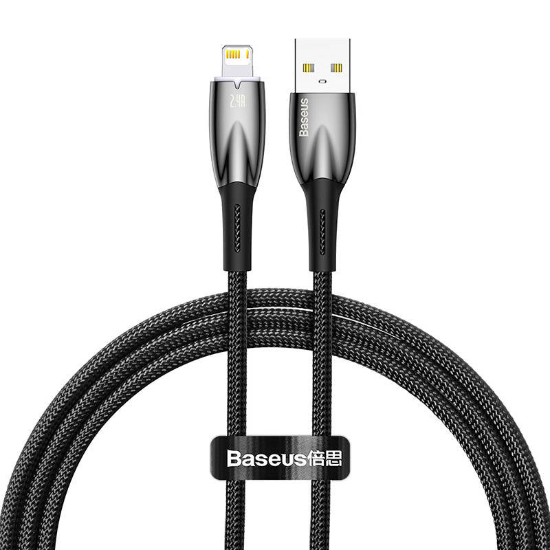 USB-kabel til Lightning Baseus Glimmer-serien, 2,4 A, 1 m (sort)
