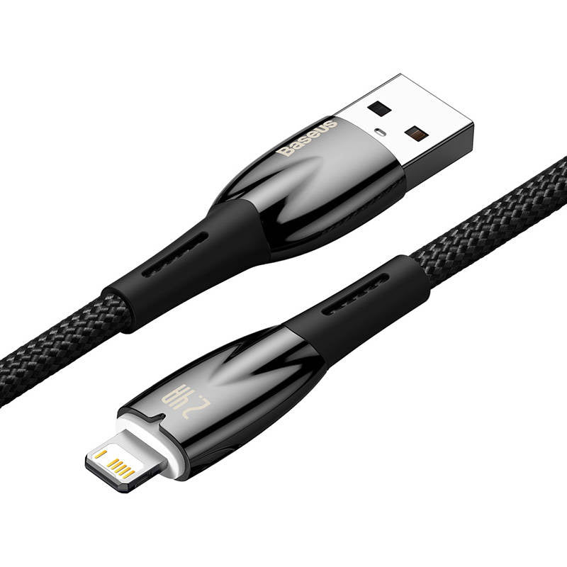 USB-kabel til Lightning Baseus Glimmer-serien, 2,4 A, 1 m (sort)