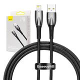 USB-kabel til Lightning Baseus Glimmer-serien, 2,4 A, 1 m (sort)
