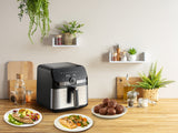 Tefal Easy Fry Mega EY855D10 frituregryde Enkelt 7,5 L Enkeltstående 2020 W Varmluftsteger Sort, Rustfrit stål