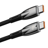 USB-C-kabel til USB-C Baseus Glimmer-serien, 100W, 1m (sort)