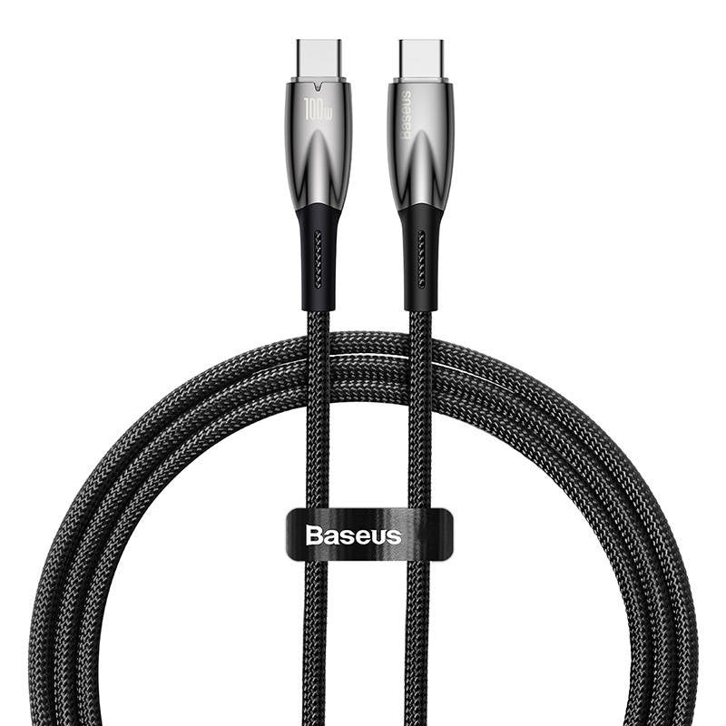 USB-C-kabel til USB-C Baseus Glimmer-serien, 100W, 1m (sort)