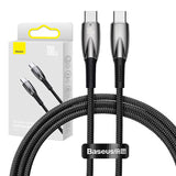 USB-C-kabel til USB-C Baseus Glimmer-serien, 100W, 1m (sort)