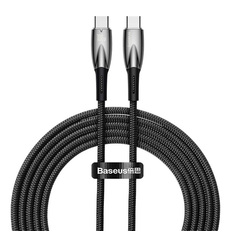 USB-C-kabel til USB-C Baseus Glimmer-serien, 100W, 2m (sort)