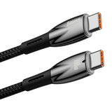 USB-C-kabel til USB-C Baseus Glimmer-serien, 100W, 2m (sort)