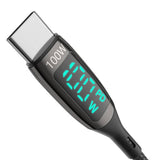 USB-C til USB-C-kabel BlitzWolf BW-TC23 med display, 100W, 0,9m (sort)