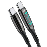 USB-C til USB-C-kabel BlitzWolf BW-TC23 med display, 100W, 0,9m (sort)