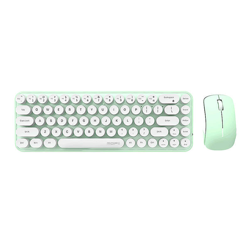 Trådløst tastatur + mus sæt MOFII Bean 2.4G (hvid-grøn)