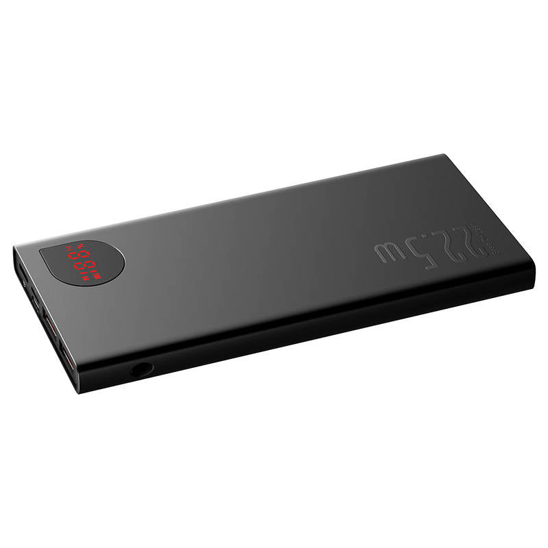 Powerbank Baseus Adaman Metal, 10000mAh, 2xUSB, USB-C, Lightning, MicroUSB 22,5W (sort)