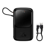 Powerbank Baseus Qpow PRO med kabel, 10000mAh, 22.5W (Sort)