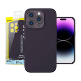 Baseus flydende silica gel case til iPhone 14 Pro (Elderberry) + hærdet glas + rengøring kit