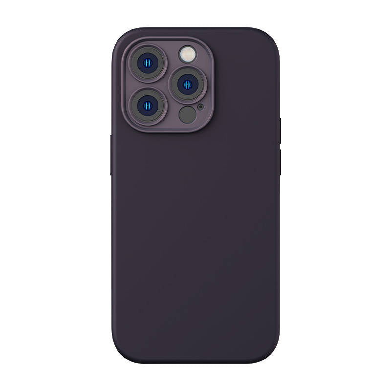Baseus flydende silica gel case til iPhone 14 Pro (Elderberry) + hærdet glas + rengøring kit