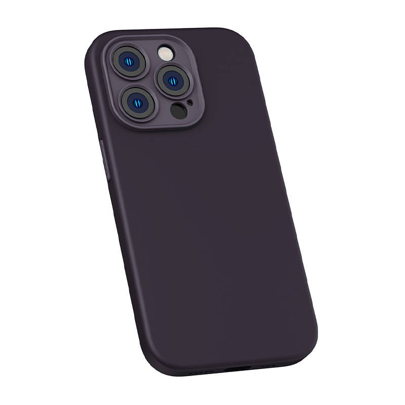 Baseus flydende silica gel case til iPhone 14 Pro (Elderberry) + hærdet glas + rengøring kit