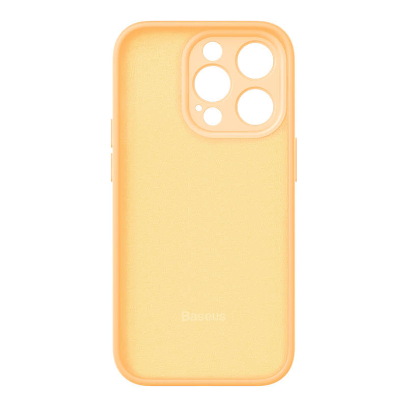 Baseus Liquid Silica Gel Case til iPhone 14 Pro Max (Sunglow) + hærdet glas + rengøringsset