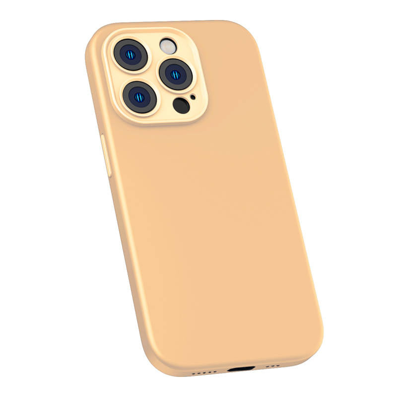 Baseus Liquid Silica Gel Case til iPhone 14 Pro Max (Sunglow) + hærdet glas + rengøringsset