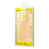 Baseus Liquid Silica Gel Case til iPhone 14 Pro Max (Sunglow) + hærdet glas + rengøringsset