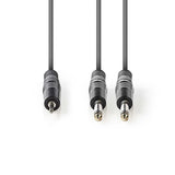 Nedis COTH23200GY15 lydkabel 1,5 m 2 x 6.35mm 3.5mm Grå