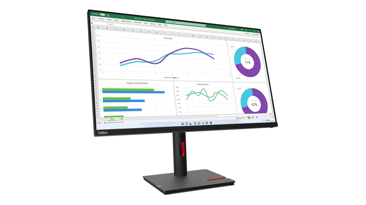Lenovo ThinkVision T32h-30 computerskærm 80 cm (31.5") 2560 x 1440 pixel Quad HD LED Sort