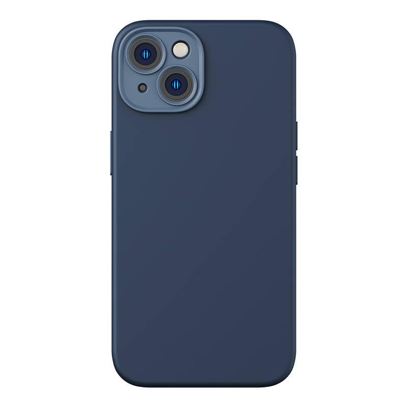 Baseus flydende siliciummagnetisk case og tempereret glas sæt til iPhone 14 Plus (blå)