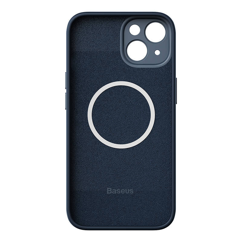 Baseus flydende siliciummagnetisk case og tempereret glas sæt til iPhone 14 Plus (blå)