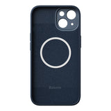Baseus flydende siliciummagnetisk case og tempereret glas sæt til iPhone 14 Plus (blå)