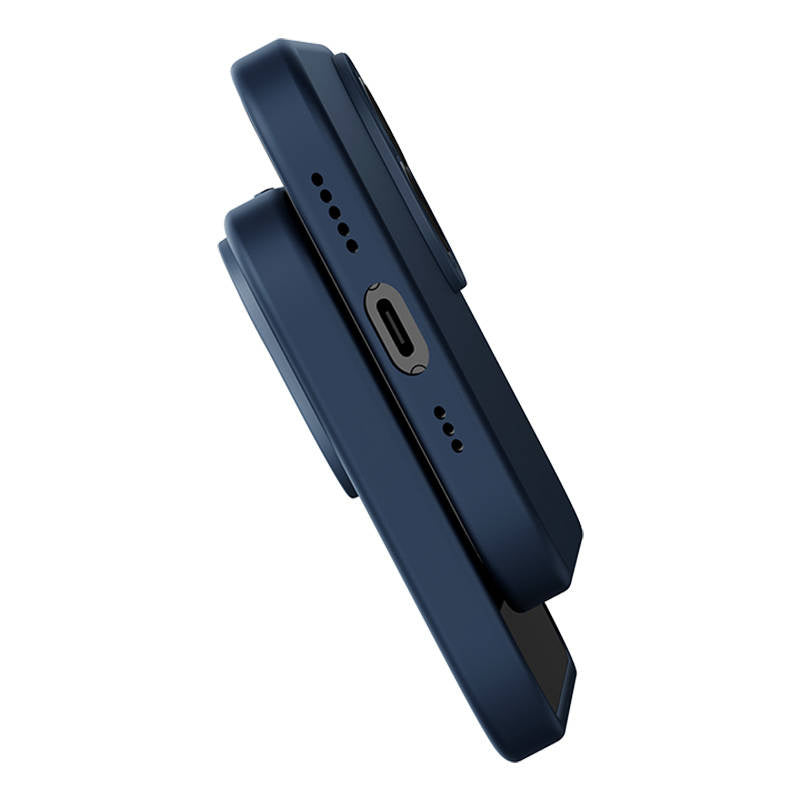 Baseus flydende siliciummagnetisk case og tempereret glas sæt til iPhone 14 Plus (blå)