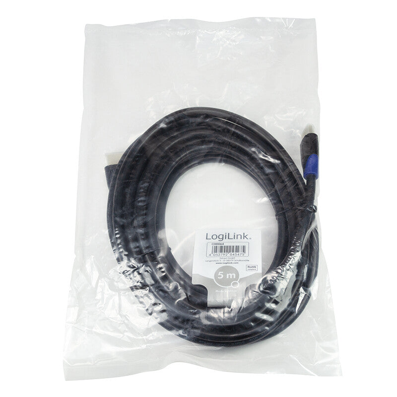 LogiLink CH0064 HDMI-kabel 5 m HDMI Type A (Standard) Sort