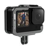 TELESIN Aluminium bur til GoPro Hero 12/11/10/9 + vertikal adapter