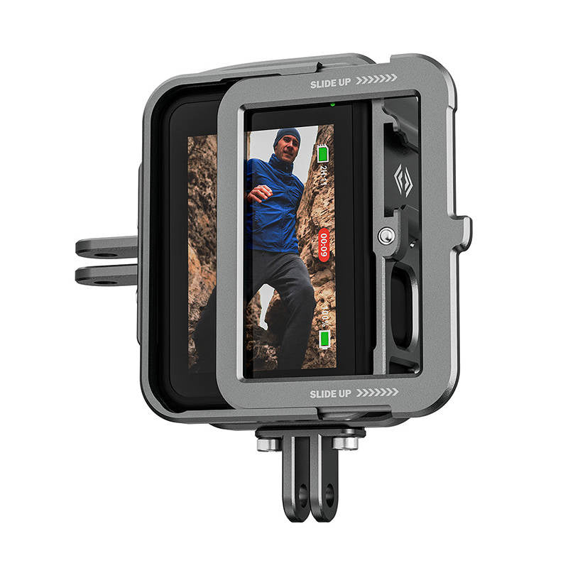 TELESIN Aluminium bur til GoPro Hero 12/11/10/9 + vertikal adapter