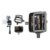 TELESIN Aluminium bur til GoPro Hero 12/11/10/9 + vertikal adapter