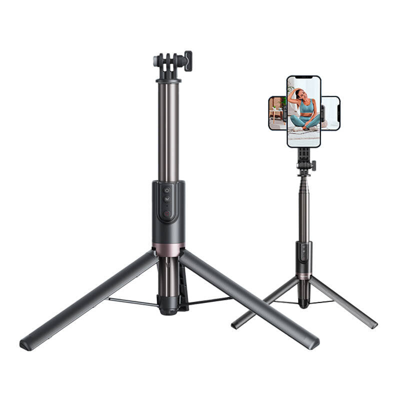 Selfie-stick TELESIN med stativ og fjernbetjening til GoPro / telefoner (130 cm)