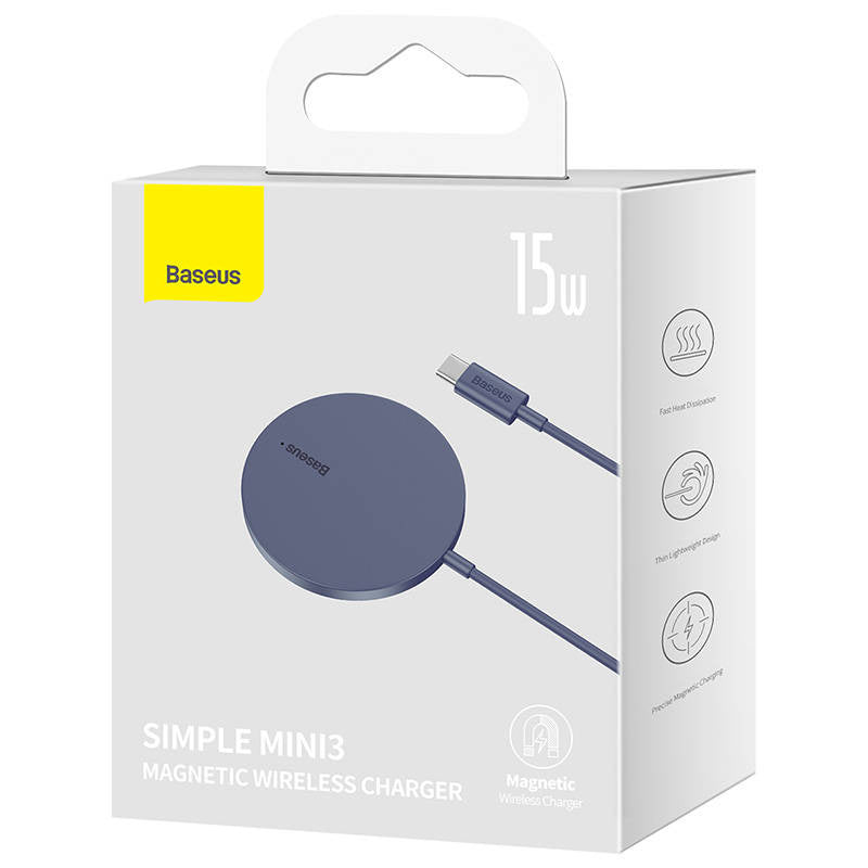 Magnetisk trådløs oplader Baseus Simple Mini3 15W (Dusty lilla)