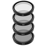 Sæt af 4 TELESIN CPL/ND8/ND16/ND32 filtre til DJI Osmo Action 3 / 4 / 5