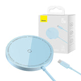 Magnetisk trådløs oplader Baseus Simple Mini 3 15W (blå)