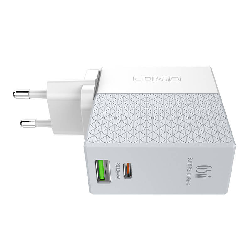 Væglader LDNIO A2620C USB, USB-C 65W + USB-C - USB-C-kabel