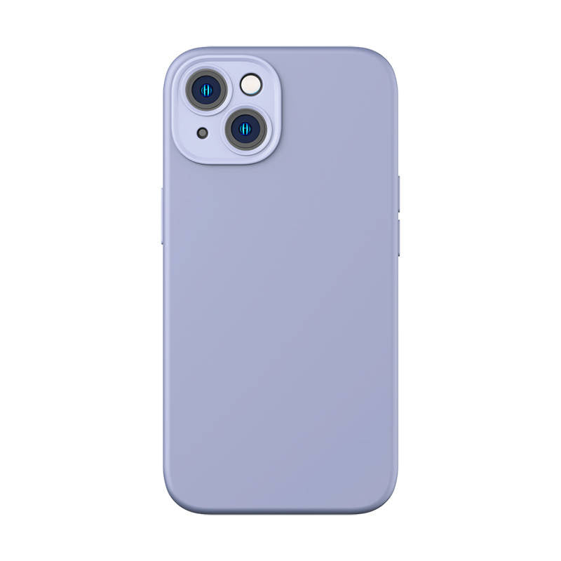Baseus flydende silica gel case til iPhone 14 Plus (lavendel) + hærdet glas + rengøring kit